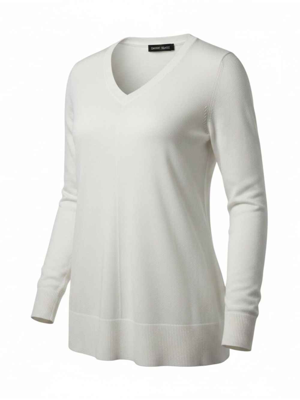 Dkny Cream V-Neck Women's Sweater - Lightweight Knit Pullover